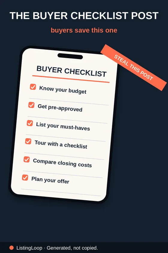 Real estate social media post ideas — a month of agent content planned on one board
